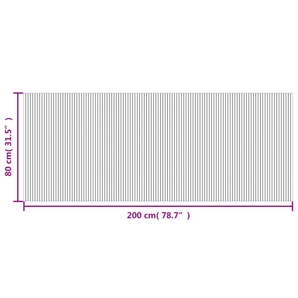 vidaXL Tapis rectangulaire Marron foncé 80x200 cm Bambou