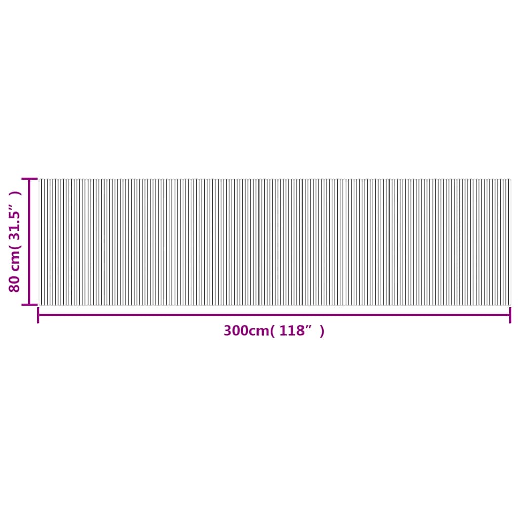 vidaXL Teppich Rechteckig Braun 80x300 cm Bambus