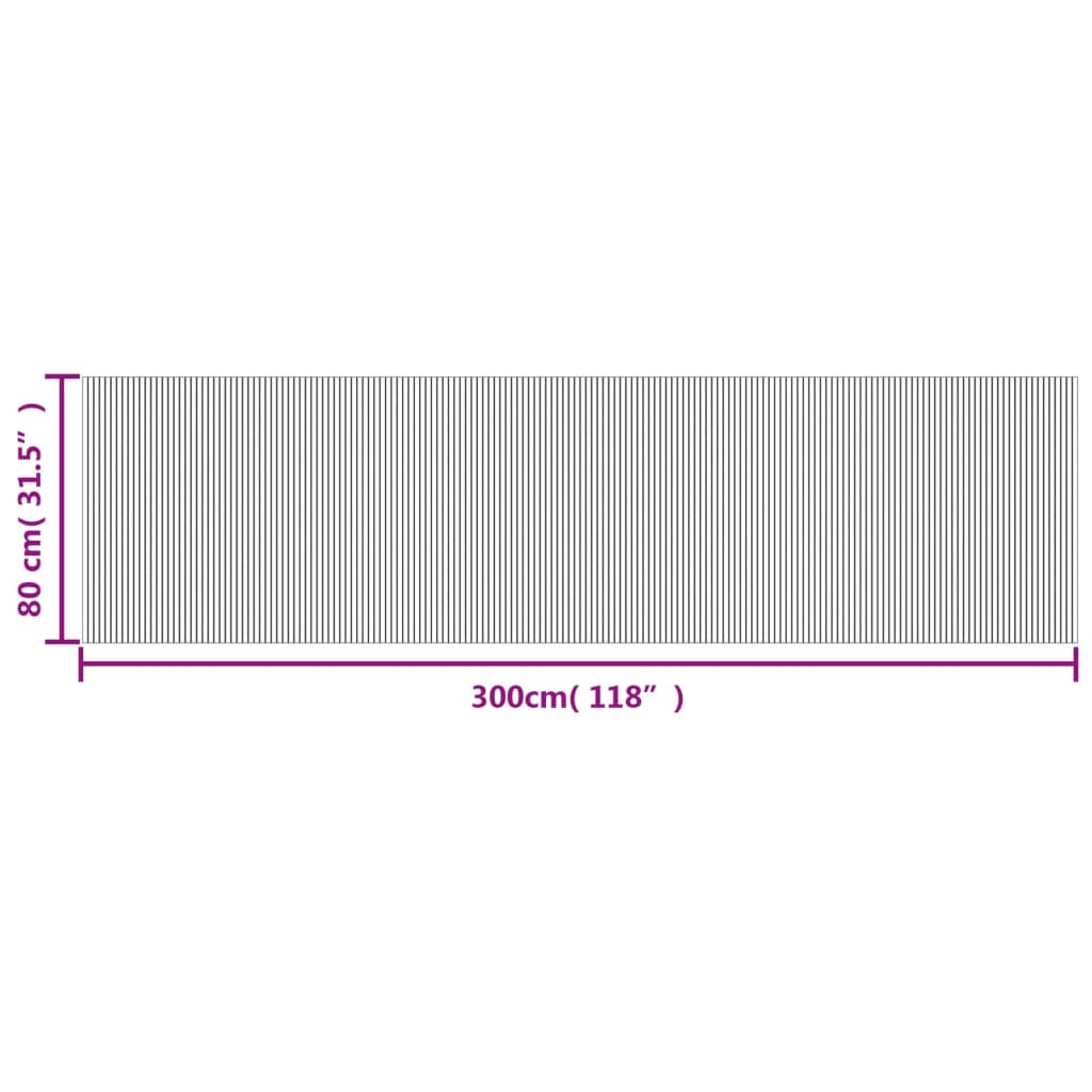 vidaXL Teppich Rechteckig Hell Natur 80x300 cm Bambus