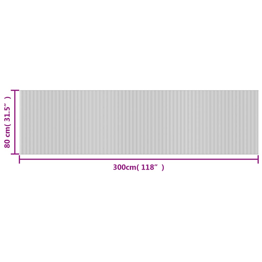 vidaXL Tapis rectangulaire gris 80x300 cm bambou