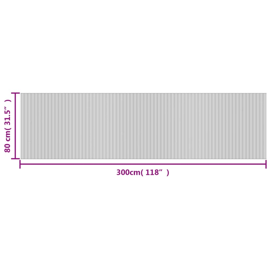 vidaXL Tapis rectangulaire Marron foncé 80x300 cm Bambou