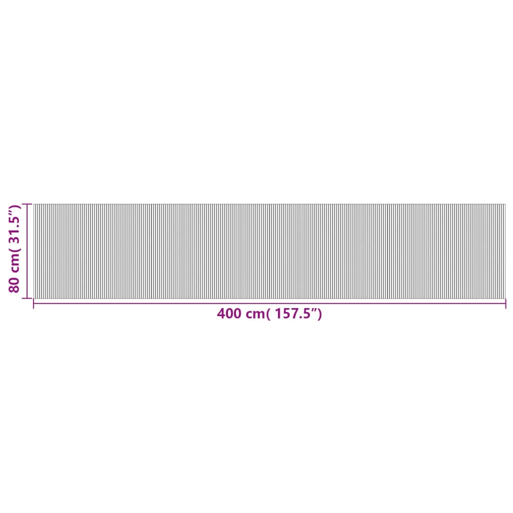 vidaXL Tapis rectangulaire Nature clair 80x400 cm Bambou