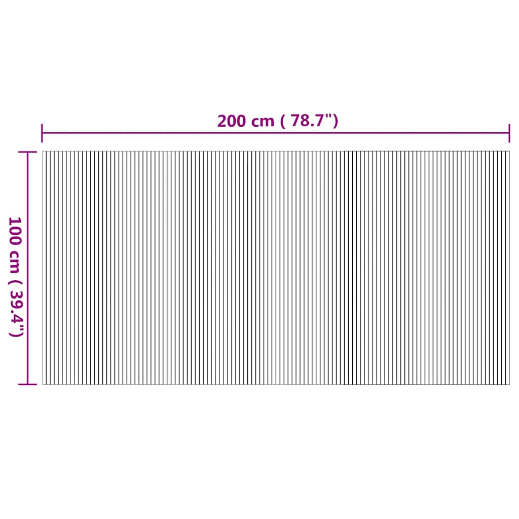 vidaXL Teppich Rechteckig Natur 100x200 cm Bambus