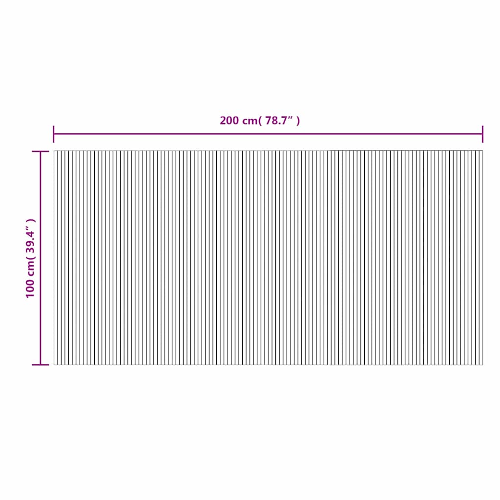 vidaXL Teppich Rechteckig Braun 100x200 cm Bambus