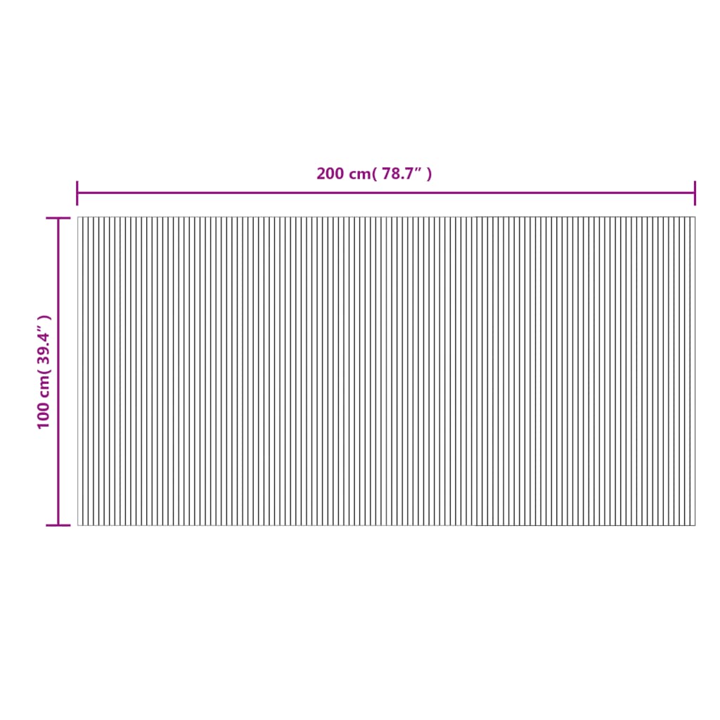 vidaXL Teppich Rechteckig Dunkelbraun 100x200 cm Bambus