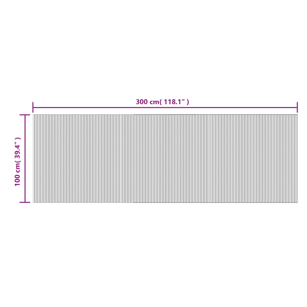 vidaXL Teppich Rechteckig Hell Natur 100x300 cm Bambus