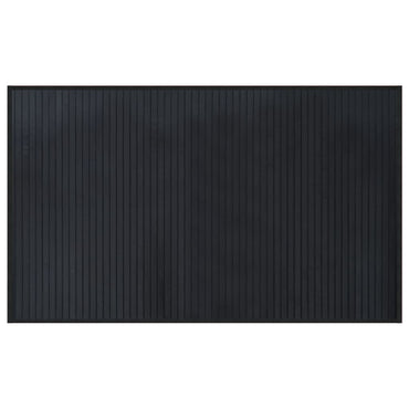 vidaXL Teppich Rechteckig Schwarz 60x100 cm Bambus