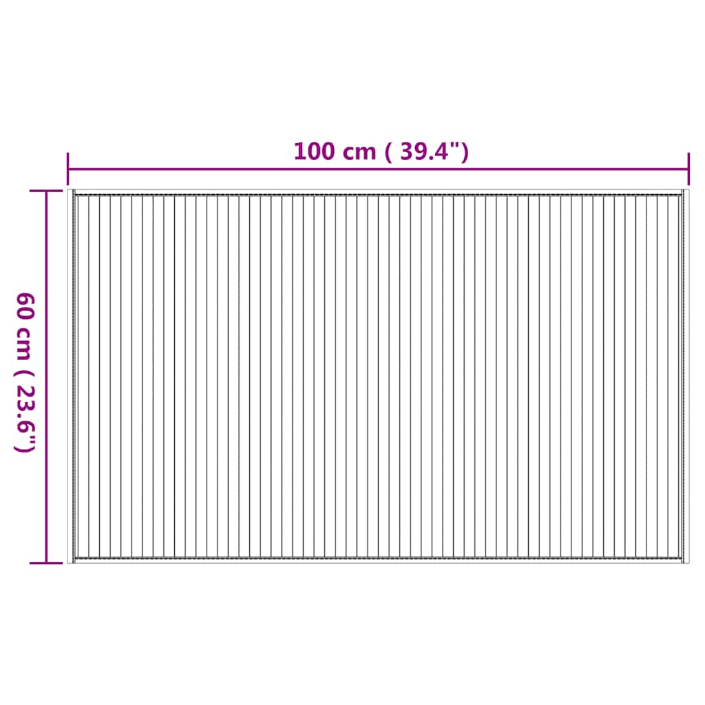 vidaXL Teppich Rechteckig Natur 60x100 cm Bambus