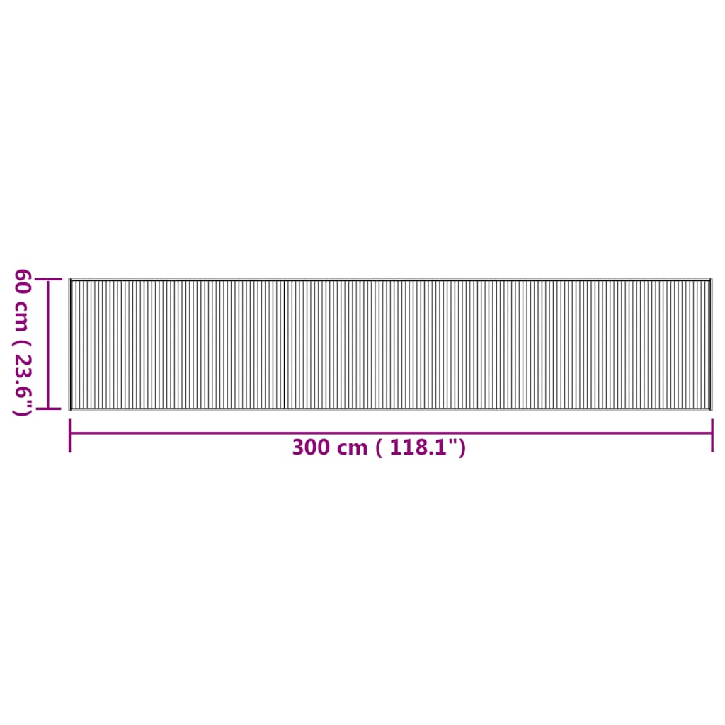 vidaXL Tapis rectangulaire naturel 60x300 cm Bambou
