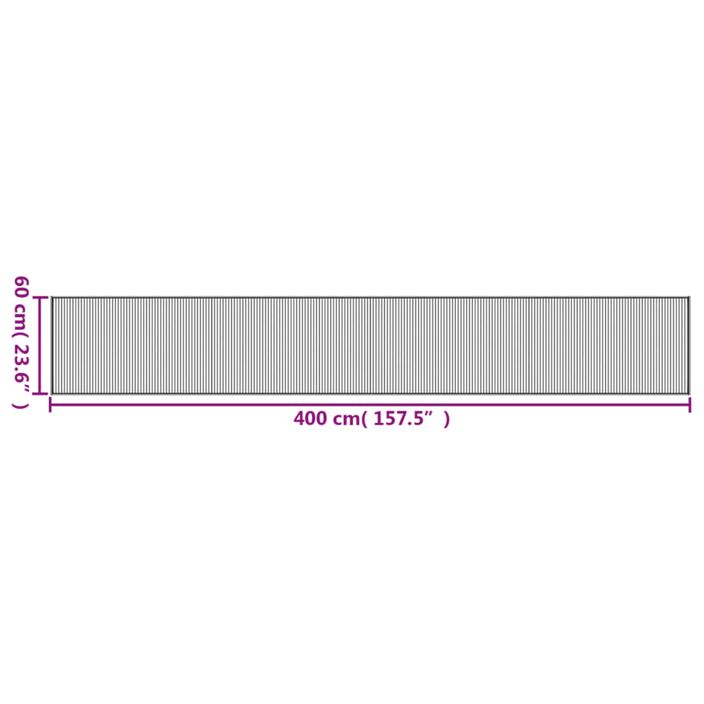 vidaXL Teppich Rechteckig Hell Natur 60x400 cm Bambus