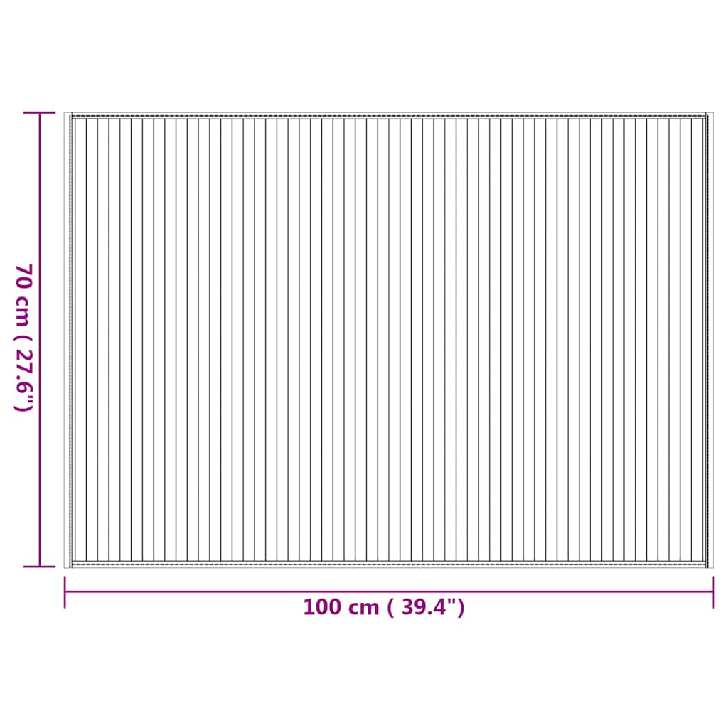 vidaXL Tapis rectangulaire naturel 70x100 cm Bambou