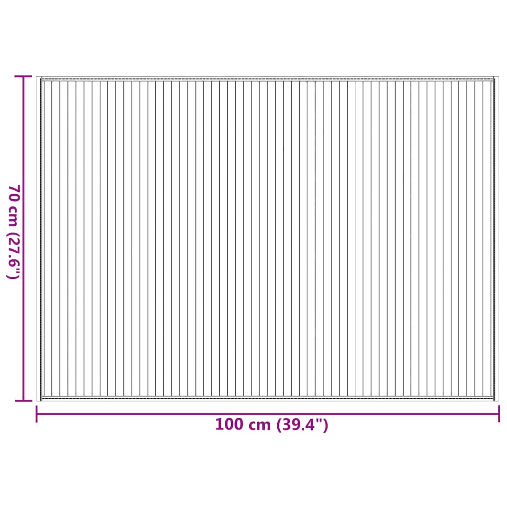vidaXL Teppich Rechteckig Hell Natur 70x100 cm Bambus