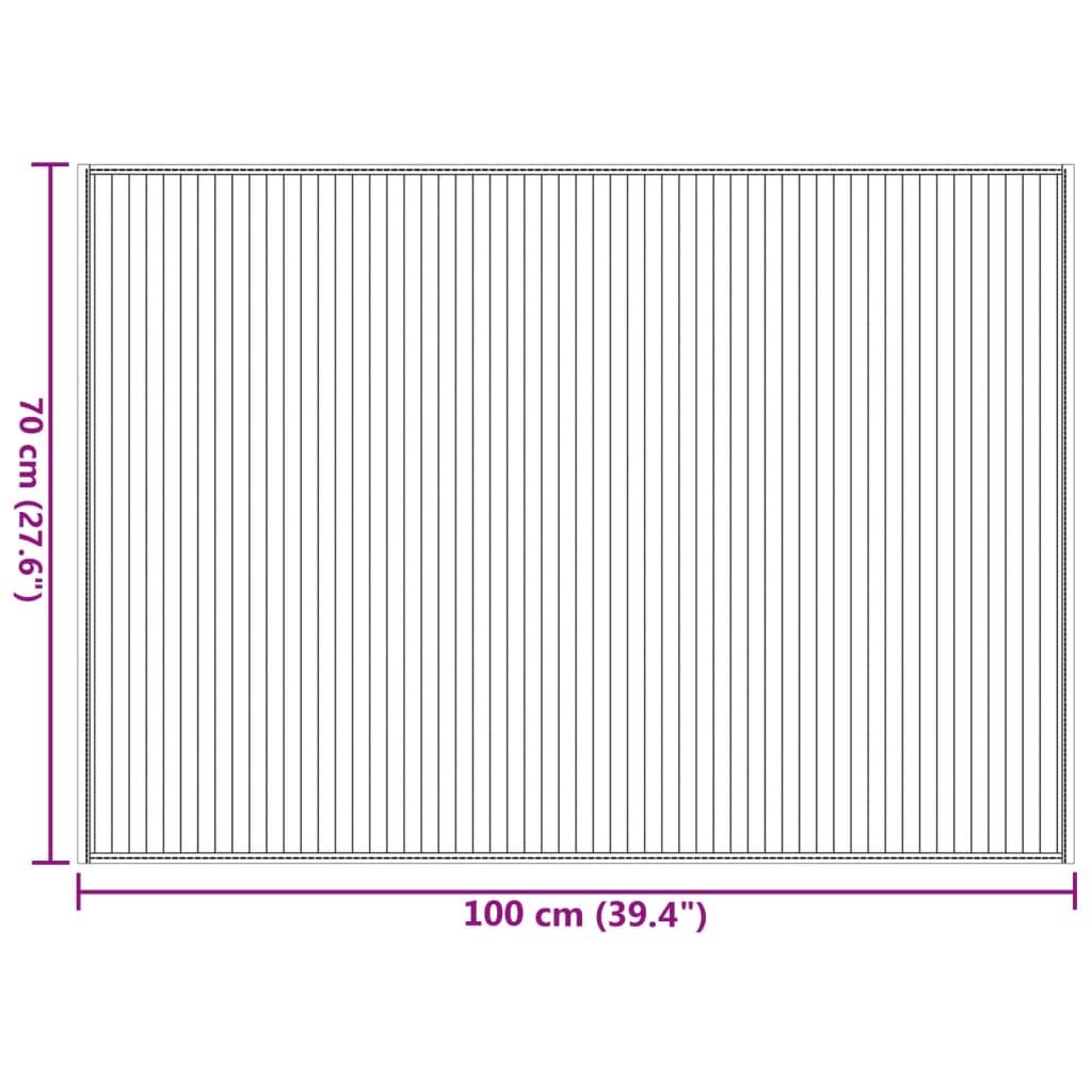 vidaXL Teppich Rechteckig Grau 70x100 cm Bambus