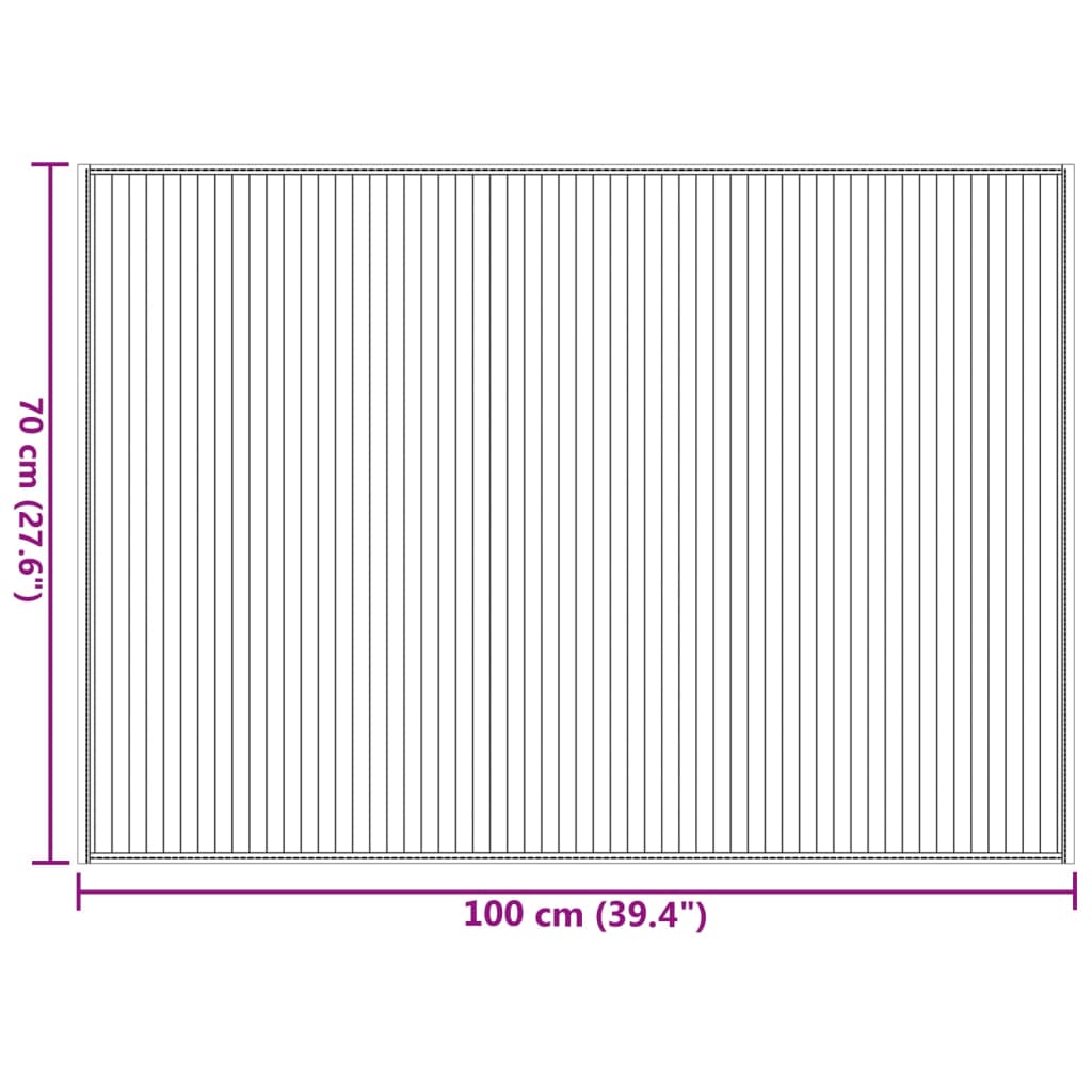 vidaXL Tapis rectangulaire Marron foncé 70x100 cm Bambou