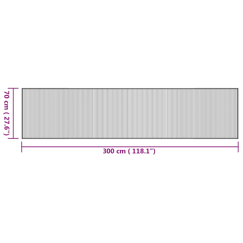 vidaXL Teppich Rechteckig Natur 70x300 cm Bambus