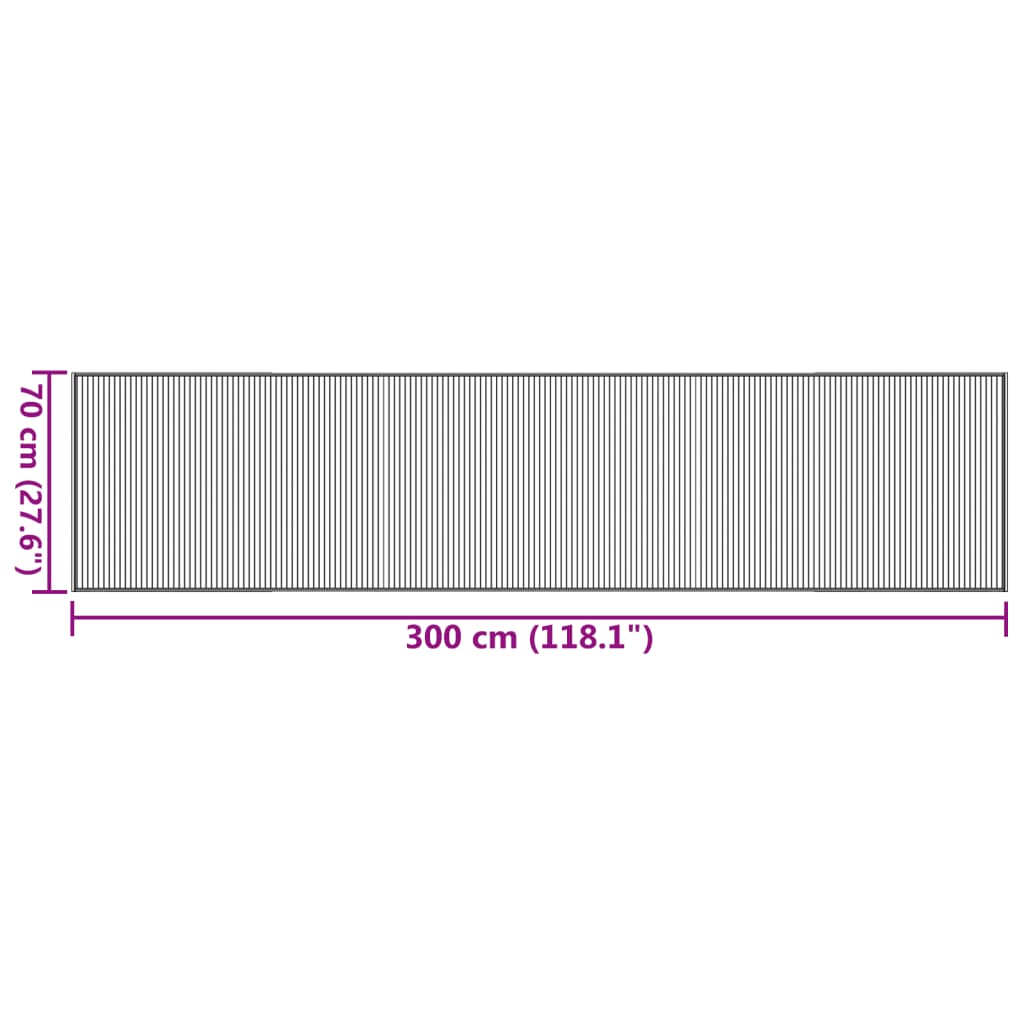 vidaXL Tapis rectangulaire gris 70x300 cm bambou