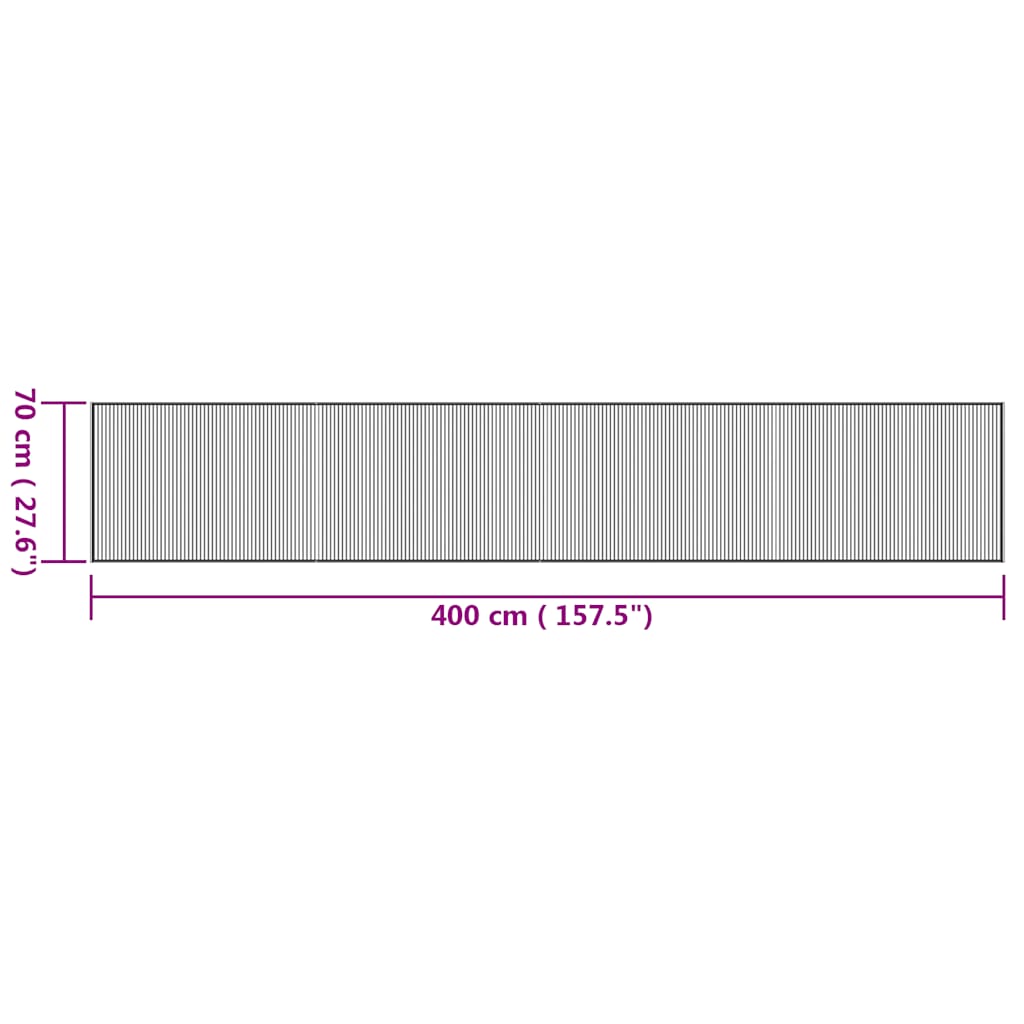 vidaXL Teppich Rechteckig Natur 70x400 cm Bambus