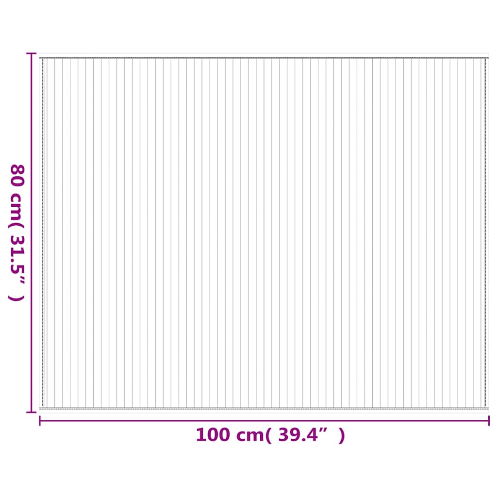 vidaXL Teppich Rechteckig Braun 80x100 cm Bambus