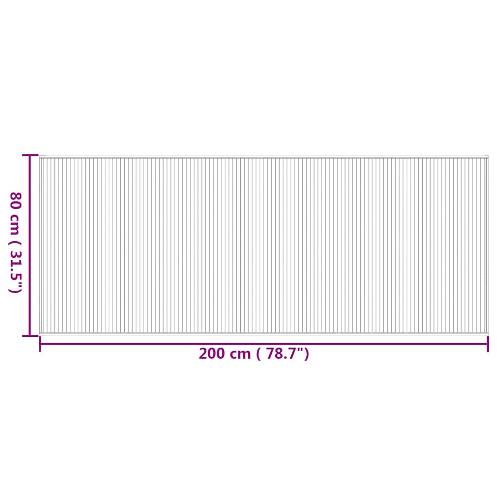 vidaXL Teppich Rechteckig Natur 80x200 cm Bambus