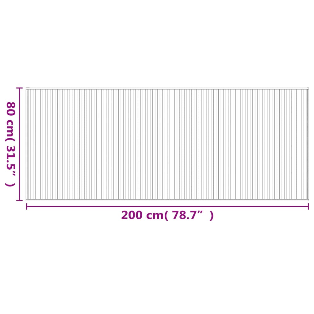 vidaXL Tapis rectangulaire clair naturel 80x200 cm Bambou