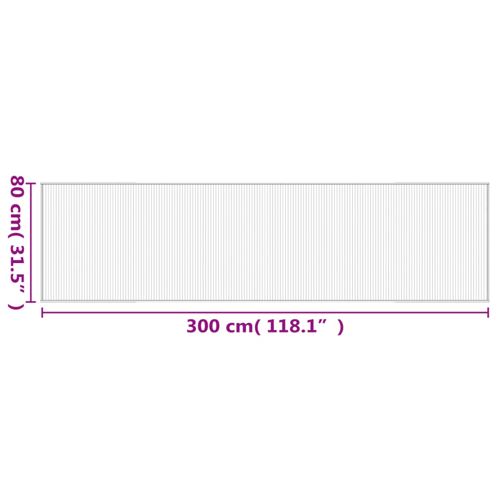 vidaXL Teppich Rechteckig Schwarz 80x300 cm Bambus