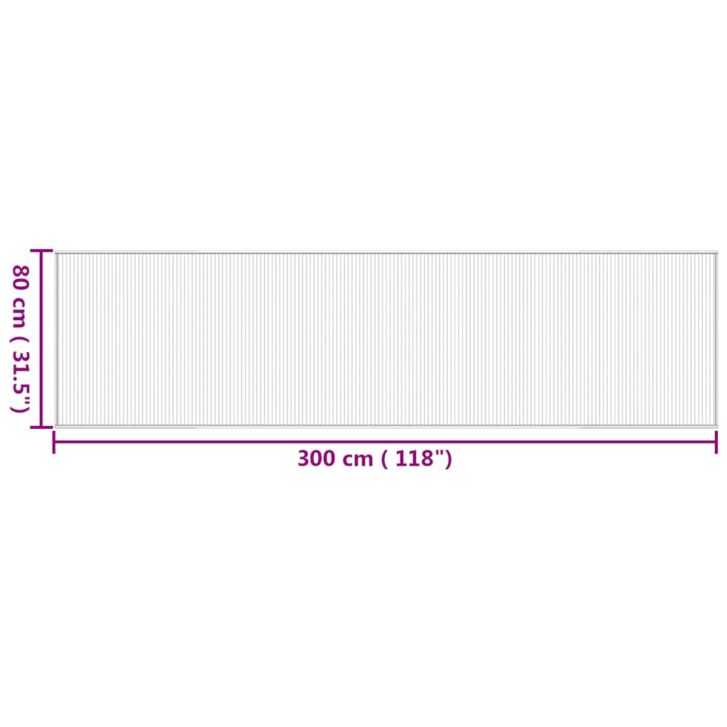 vidaXL Teppich Rechteckig Natur 80x300 cm Bambus