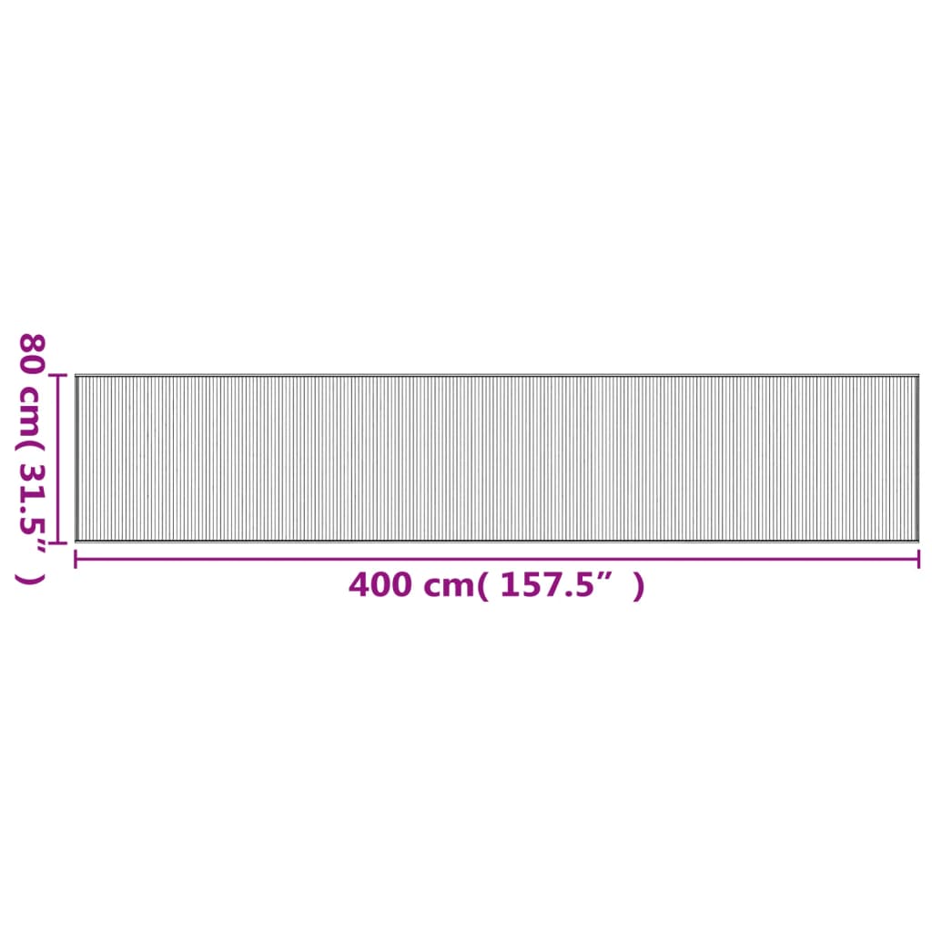 vidaXL Tapis rectangulaire Nature clair 80x400 cm Bambou