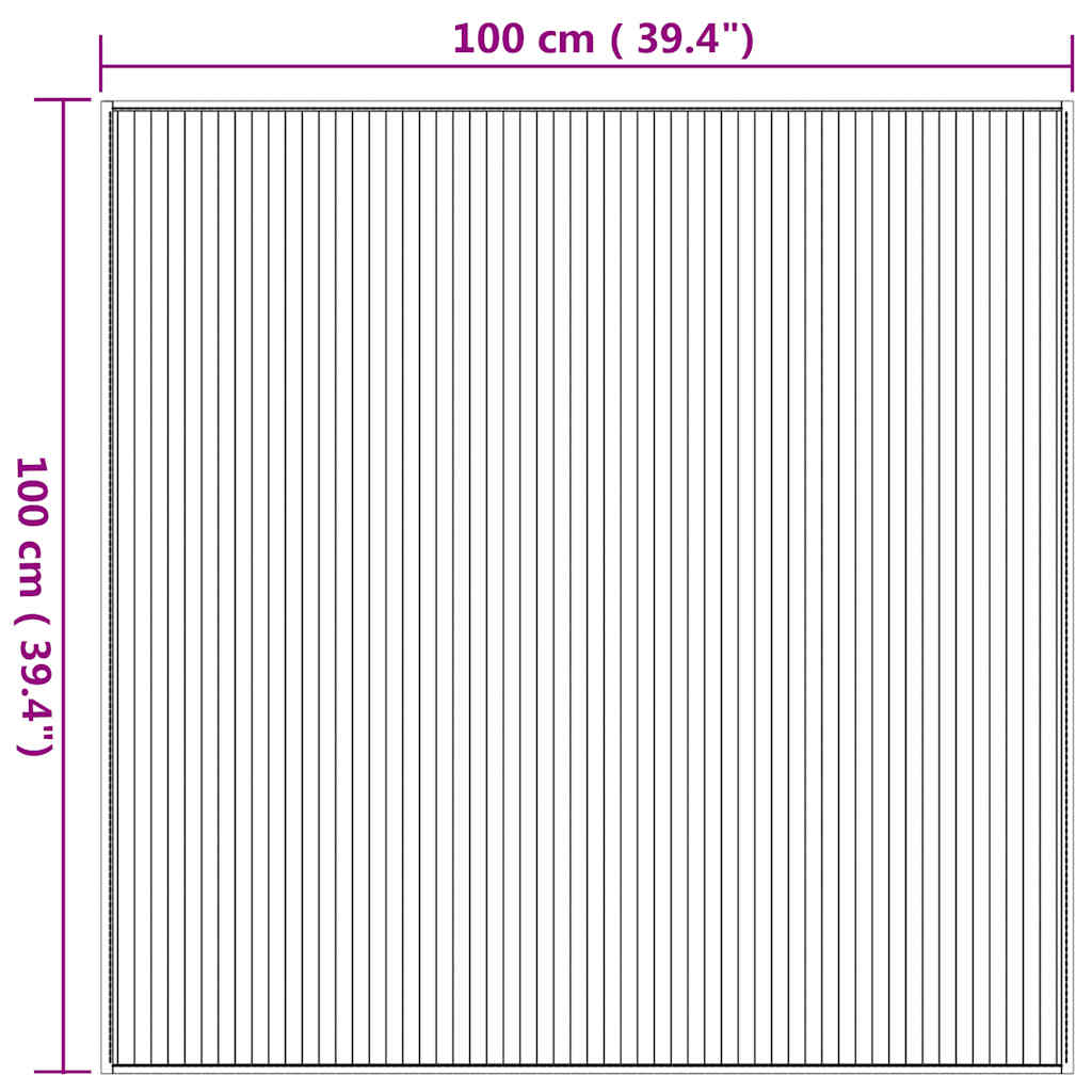 vidaXL Teppich Quadratisch Natur 100x100 cm Bambus