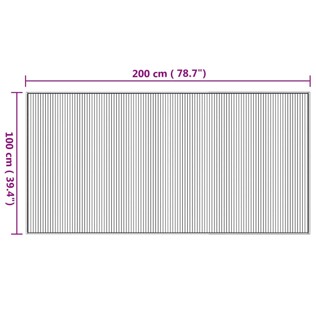 vidaXL Tapis rectangulaire naturel 100x200 cm bambou