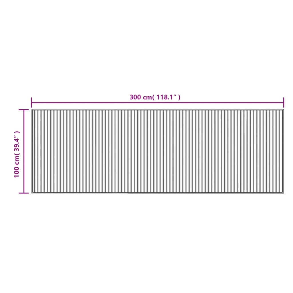 vidaXL Tapis rectangulaire bambou naturel clair 100x300 cm