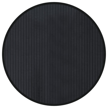 vidaXL Teppich Rund Schwarz 60 cm Bambus