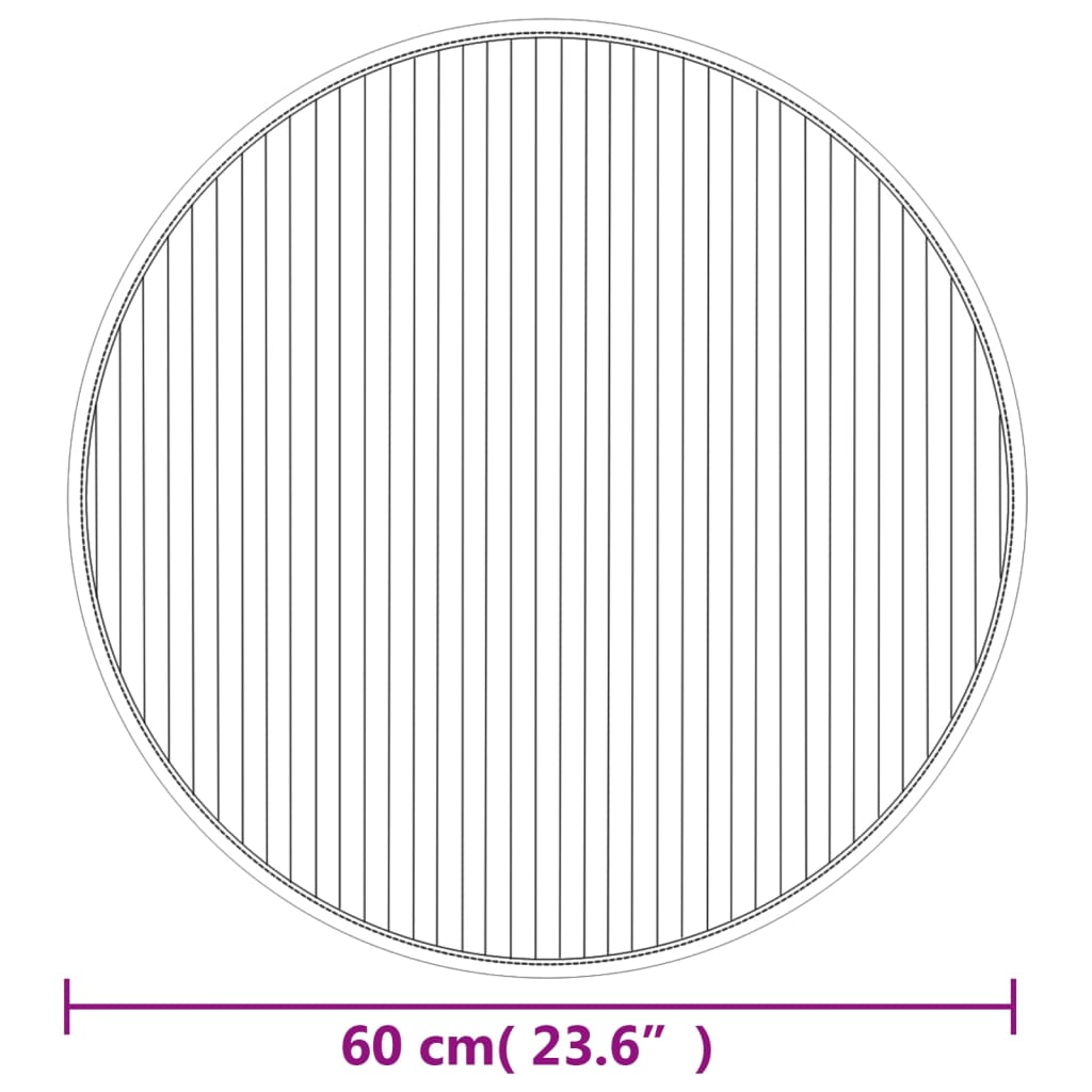 vidaXL Teppich Rund Schwarz 60 cm Bambus