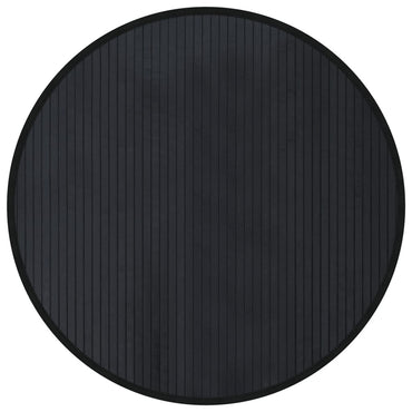 vidaXL Teppich Rund Schwarz 80 cm Bambus