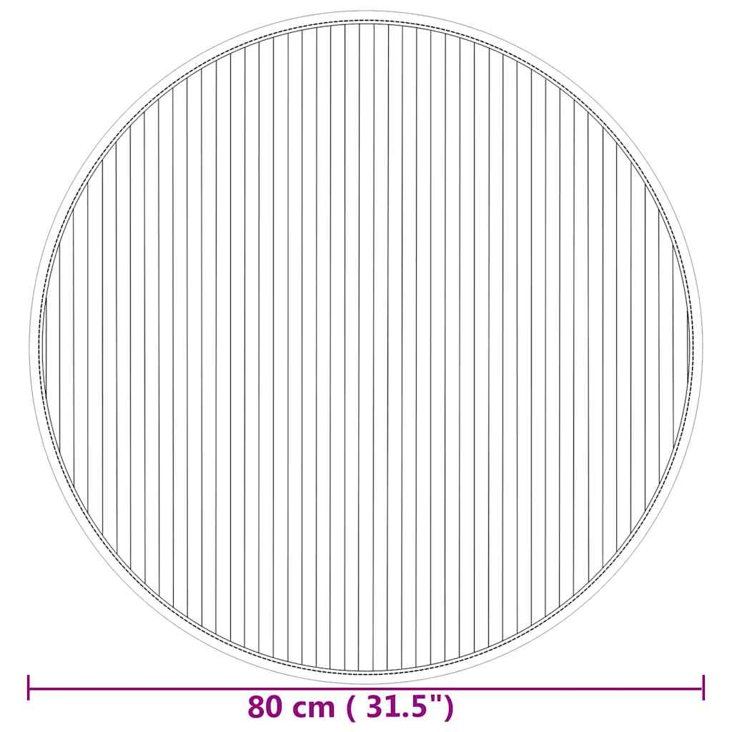 vidaXL Teppich Rund Natur 80 cm Bambus