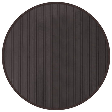 vidaXL Teppich Rund Dunkelbraun 80 cm Bambus