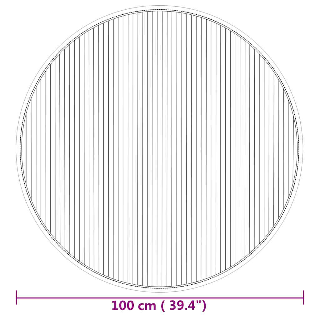vidaXL Teppich Rund Natur 100 cm Bambus