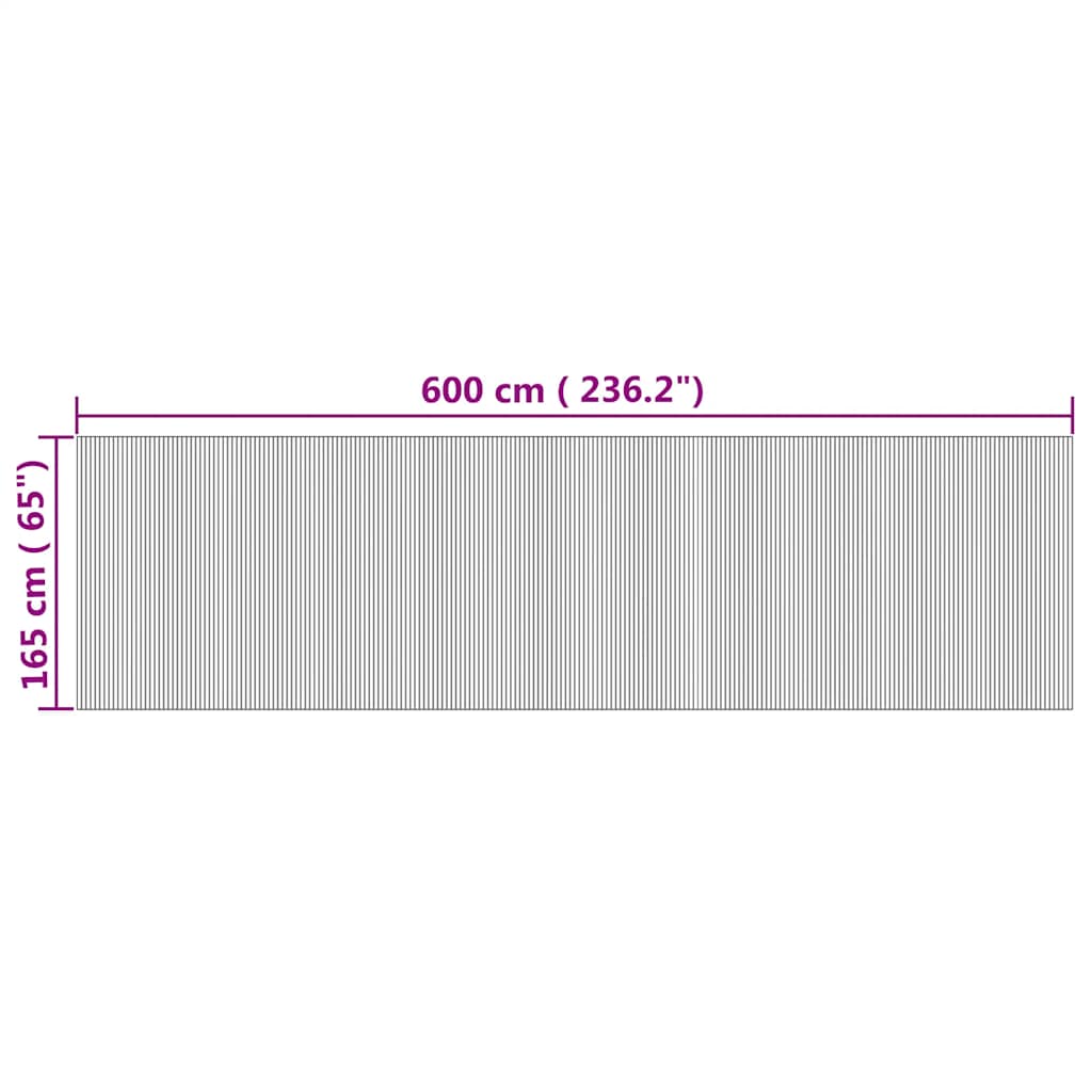 Paravent Natur Breite 600 cm Höhe 165 cm Bambus