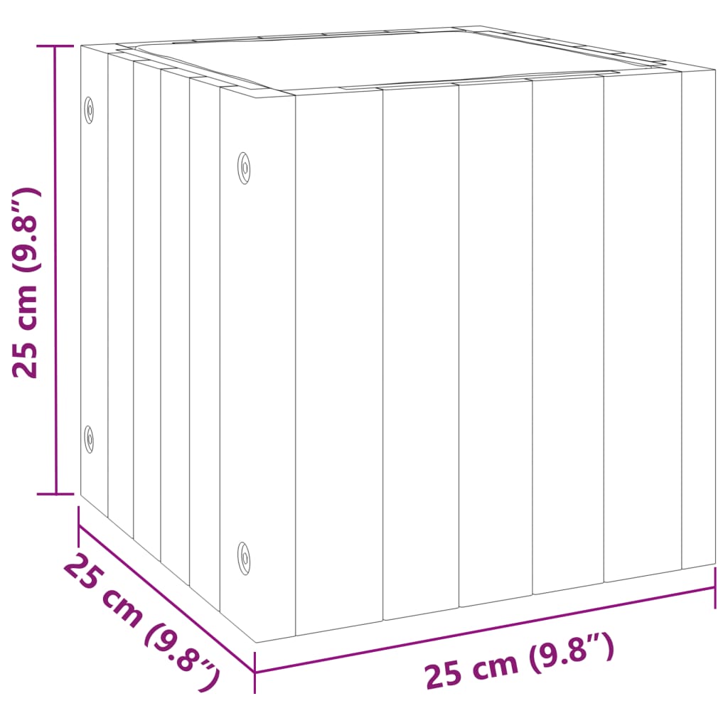 vidaXL Pflanzkübel 25x25x25 cm Massivholz Akazie