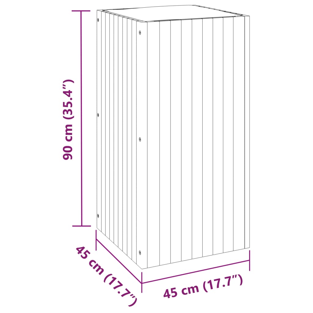 vidaXL Pflanzkübel 45x45x90 cm Massivholz Akazie