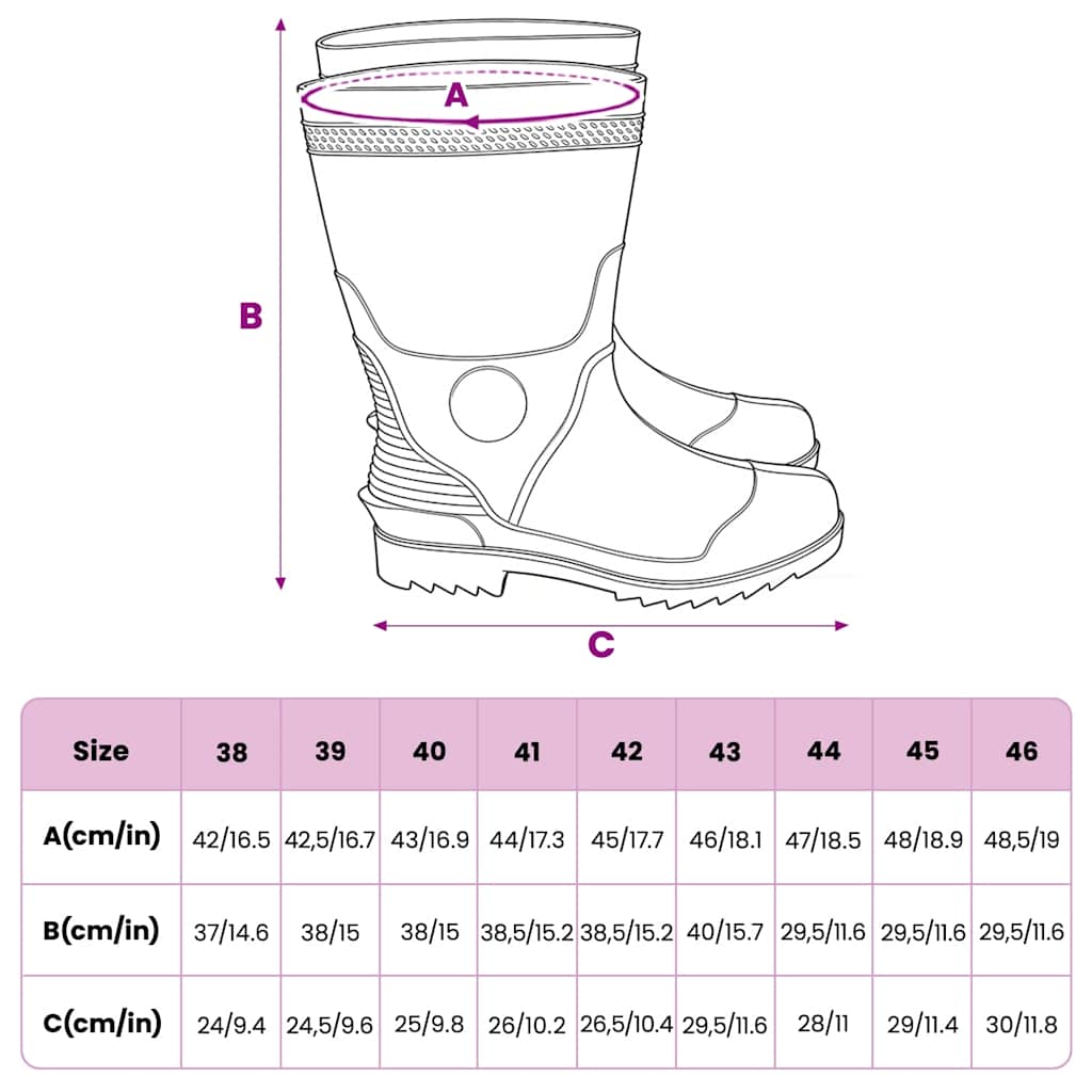 Gummistiefel Schwarz Größe 41 PVC