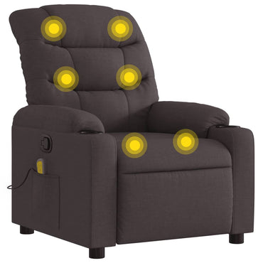 vidaXL Massagesessel Dunkelbraun Stoff