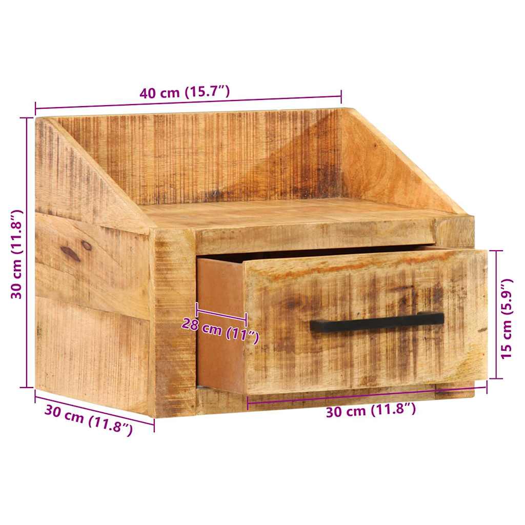 vidaXL Nachttisch Braun 40 x 30 x 30 cm Massivholz Mango