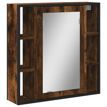 vidaXL Bad-Spiegelschrank Räuchereiche 60x16x60 cm Holzwerkstoff