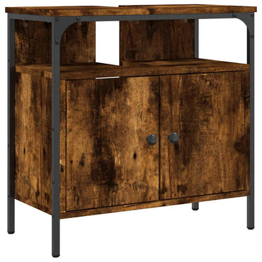 vidaXL Meuble sous-vasque chêne fumé 60x30x60 cm Bois d'ingénierie