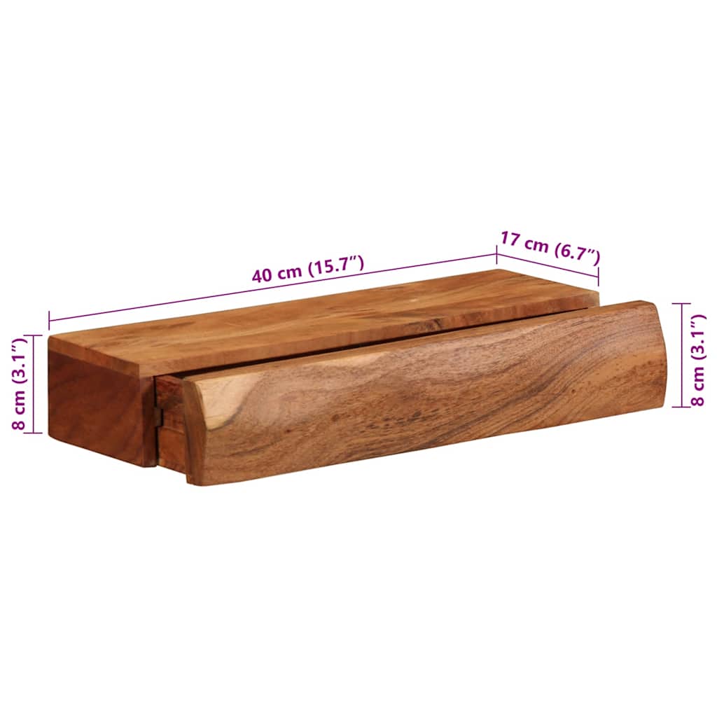 vidaXL Wandregale 2 Stk. 40x17x8 cm Massivholz Akazie