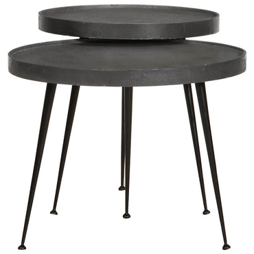 vidaXL Couchtisch 2 Stk. Schwarz Holzwerkstoff
