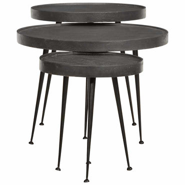 vidaXL Couchtisch 3 Stk. Schwarz Holzwerkstoff