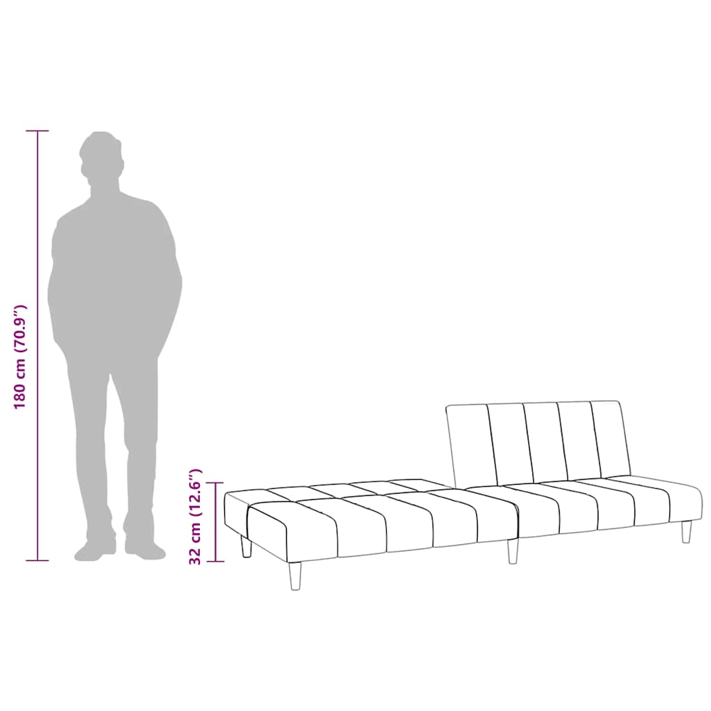 vidaXL Schlafsofa 2-Sitzer Gelb Samt