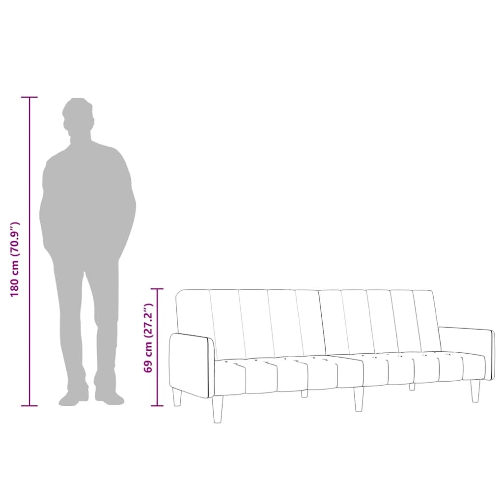 vidaXL Schlafsofa 2-Sitzer Gelb Samt