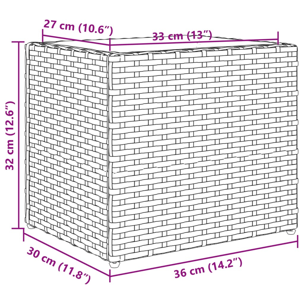 vidaXL Jardinière Gris 36x30x32 cm Résine tressée